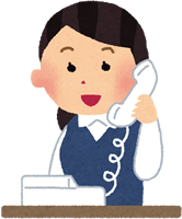 電話を受けている女性会社員のイラスト